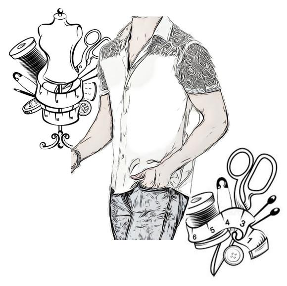 Molde Costura de Camisa Masc Detalhe Renda P ao Xxg #89
