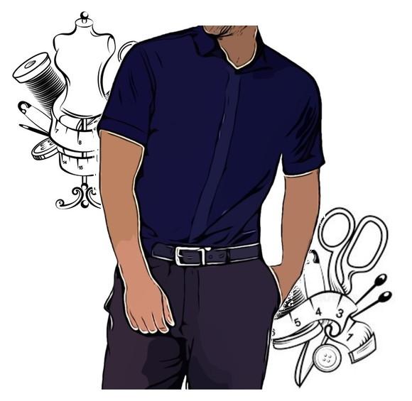 Molde Costura de Camisa Masc Social Slim Pp ao Xxg #93