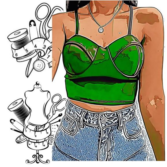 Molde Costura de Cropped Adulto Feminino Pp ao Xg #351