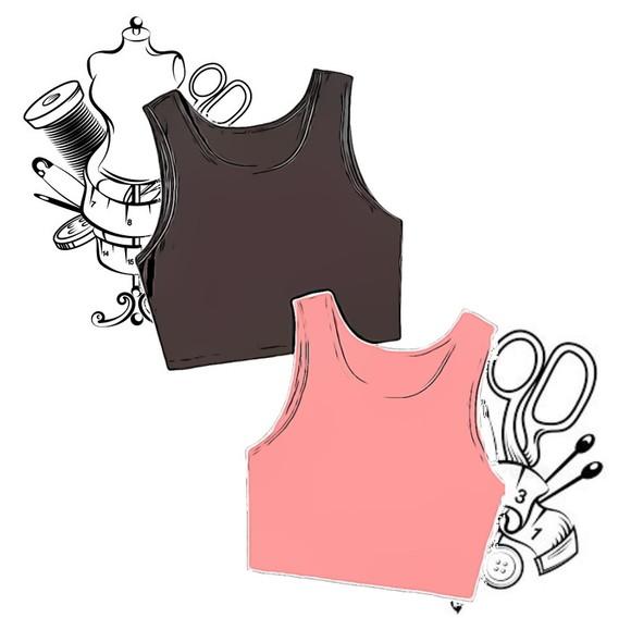 Molde Costura de Cropped Gola Redonda do Pp ao Gg #215