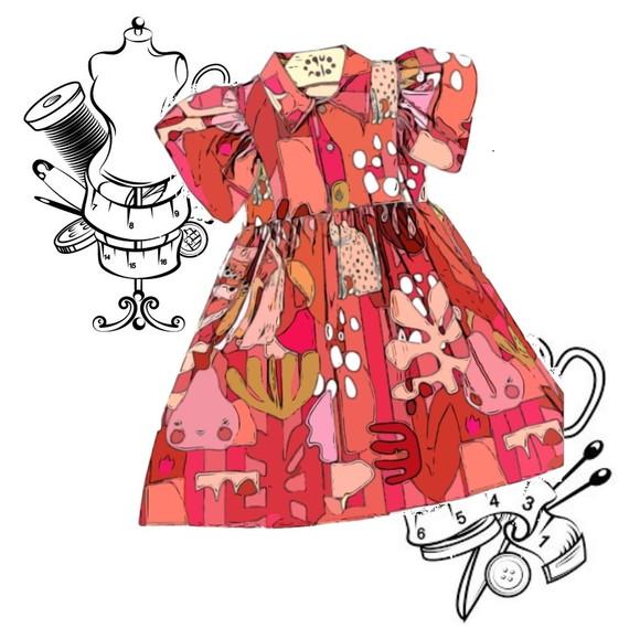Molde Costura de Vestido Inf Rodado 1 a 12 Anos #326