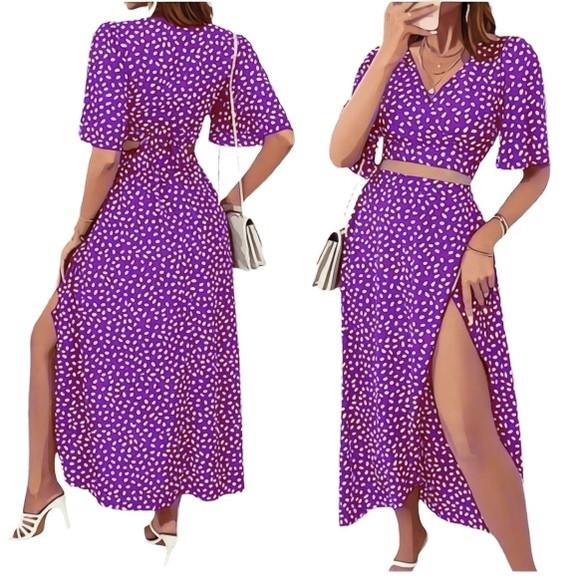 Molde Cropped Decotado e Saia Longa Fenda P ao Gg
