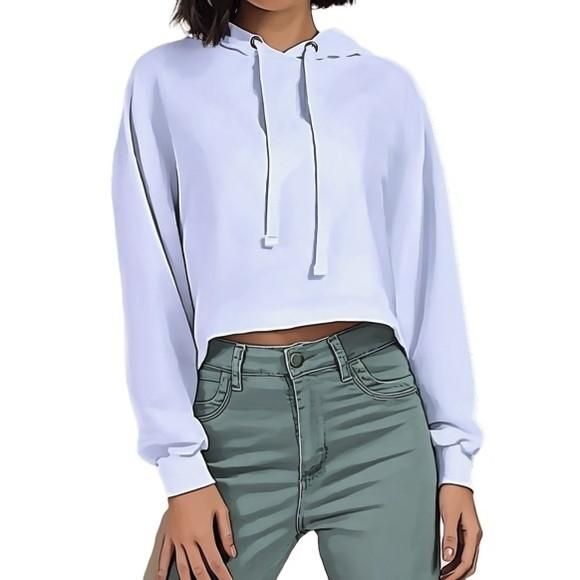 Molde Cropped Manga Longa com Capuz Moletom P ao Gg