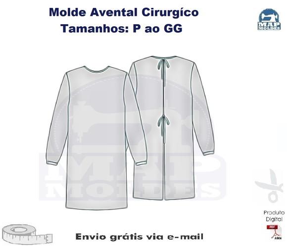 Molde de Avental Cirurgíco em PDF P ao GG