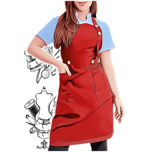 Molde de Avental Cozinha Feminino do P ao Xxg #461