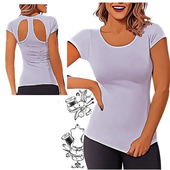 Molde de Blusa Feminina Básica Recorte Traseiro P ao Gg #493