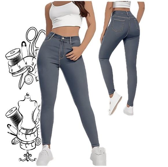Molde de Calça Jeans Justa Feminina Adulto Pp ao Xxg #410