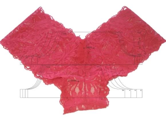 Molde de Calcinha de Renda do Pp ao G pdf e Corel Draw