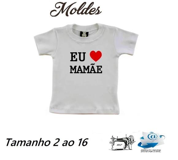 Molde de Camiseta Infantil do 2 ao 16, Envio Por Email
