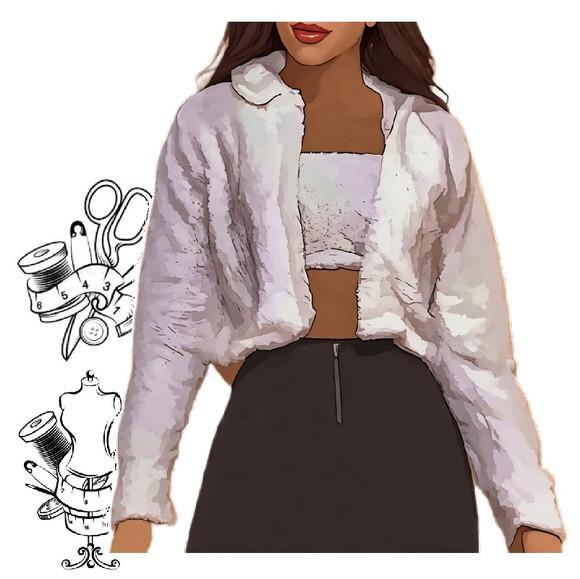 Molde de Casaquinho Pelúcia Feminino Inverno P ao Gg #483