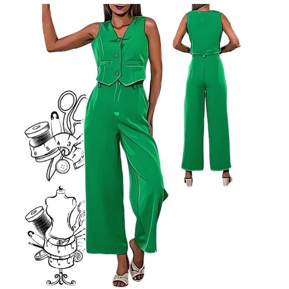 Molde de Conjunto Alfaiataria Colete + Calça P ao Xxg #502