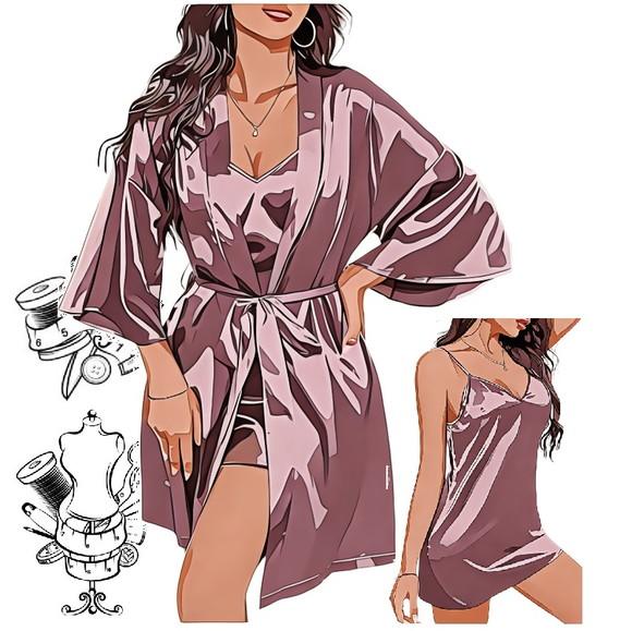 Molde de Conjunto Camisola Adulto + Roupao do P ao Xxg #538
