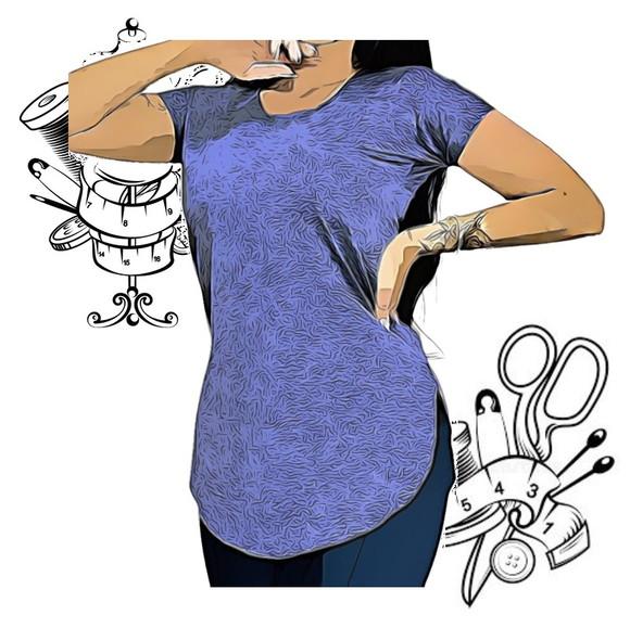 Molde de Costura Camisa Fem Fit Tapa Bumbum Pp ao Xg #186
