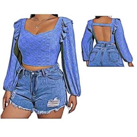 Molde de Cropped Manga Longa #216