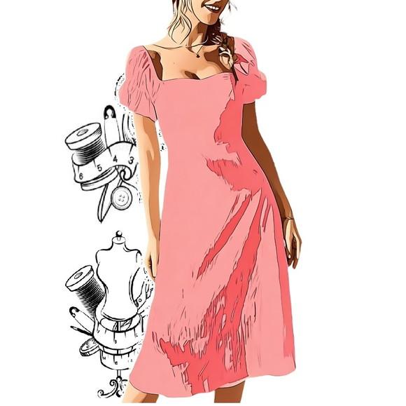 Molde de Lindo Vestido Ocasional Adulto do P ao Xxg #417