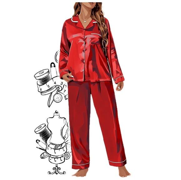 Molde de Pijama Americano Inverno Adulto P ao Xxg #472