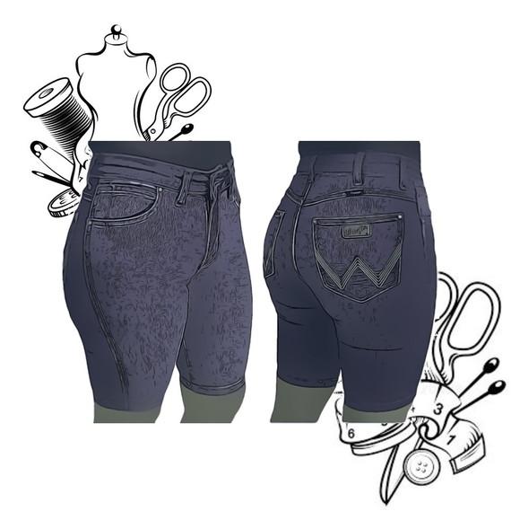 Molde de Roupa de Bermuda Jeans Feminina 34 ao 44 #227