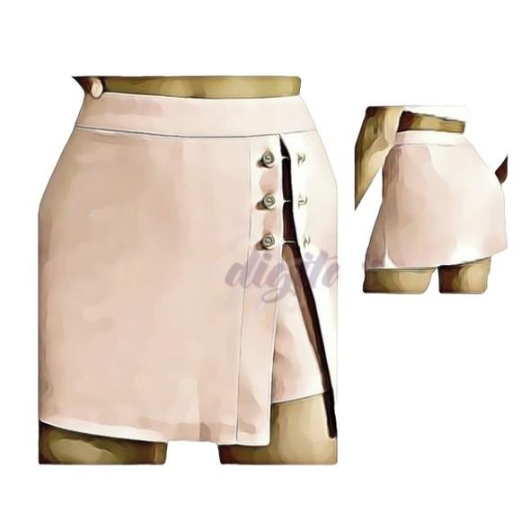 Molde de Short Saia Adulto com Botões P ao Xxg #118