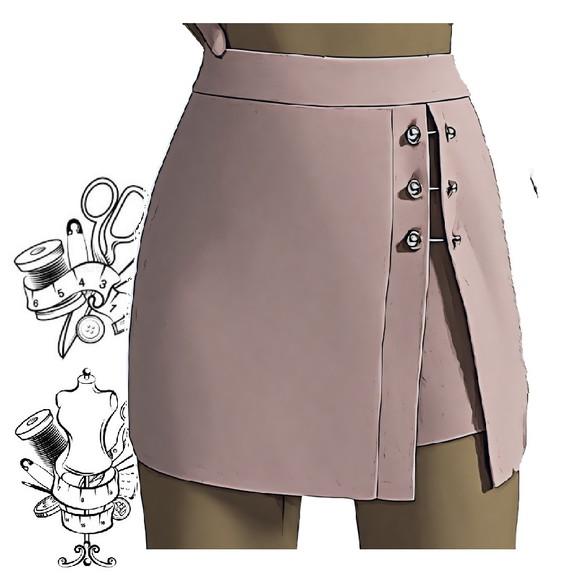 Molde de Short Saia Feminino Adulto do P ao Xxg #498