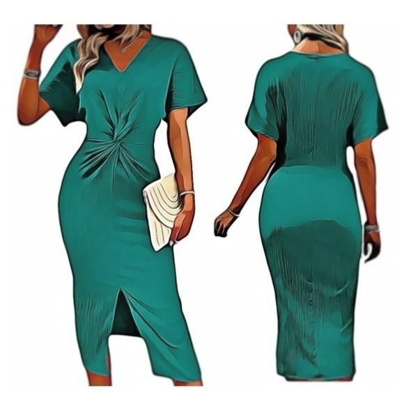 Molde de Vestido com Torção Frontal #566
