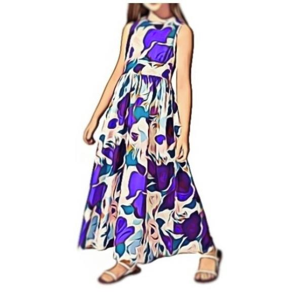 Molde de Vestido Infantil Longo 4 ao 14 #398