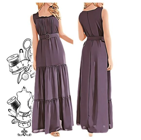 Molde de Vestido Longo Blogueira do P ao Xg #476