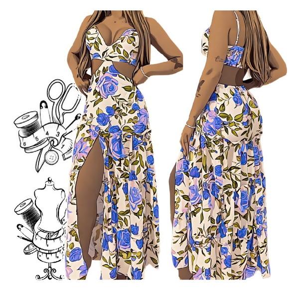 Molde de Vestido Longo Verão Adulto do P ao Xxg #474