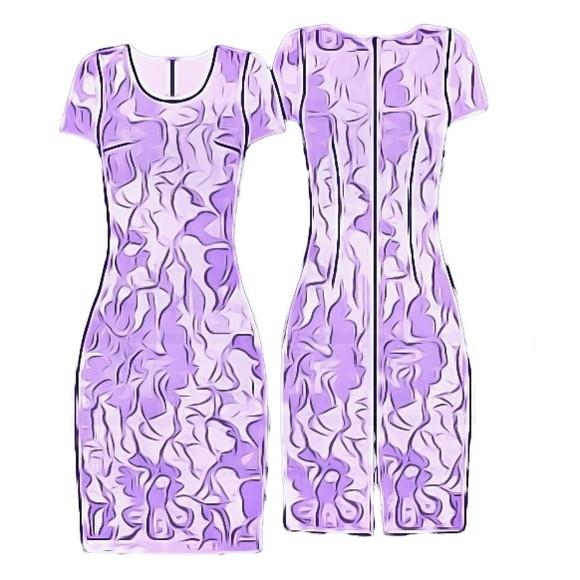 Molde de Vestido Tubinho com Mangas em pdf 38 ao 44