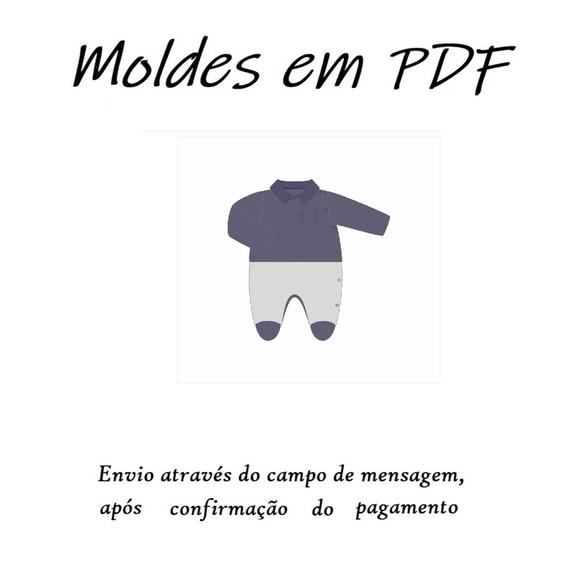 Molde Digital - De Macacão Com Recorte Na Frente Bebê