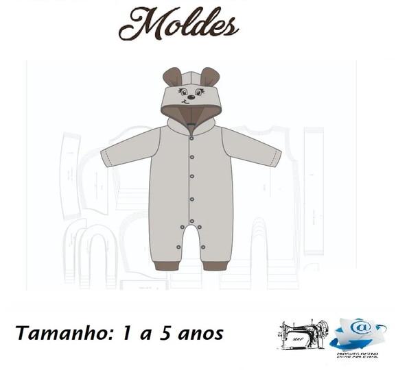 Molde Digital - Modelagem de Macacão Simples Infantil