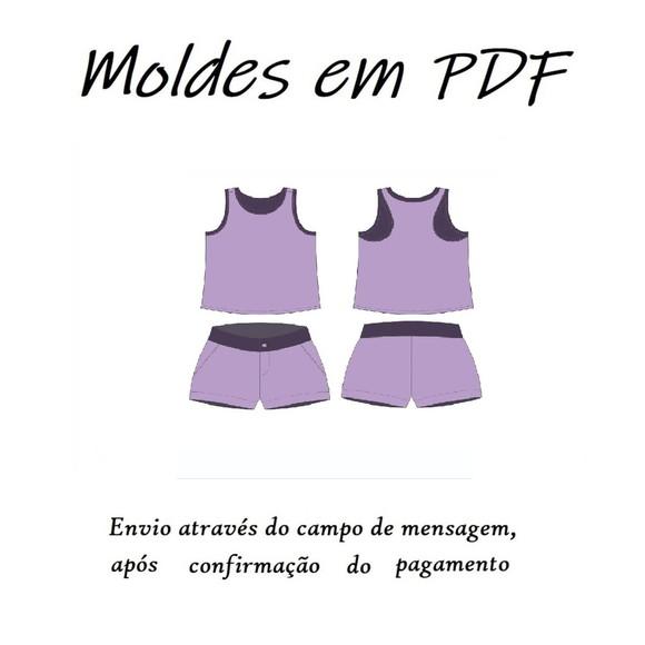 Molde Digital - Modelagem de Conjunto Blusa Regata e Short