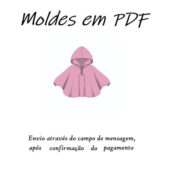 Molde Digital - Molde de Roupa de Poncho Infantil