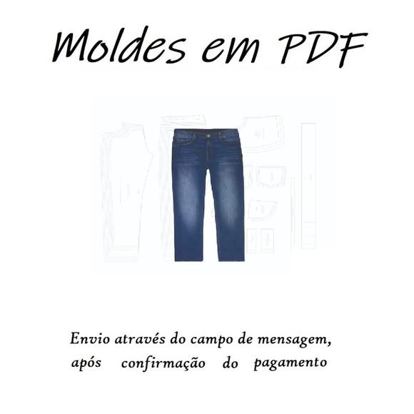 Molde Digital Calça Jeans Tradicional Masculina Adulto