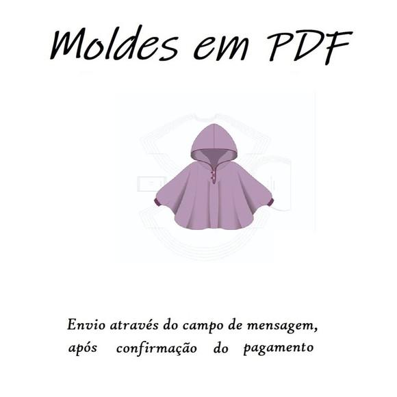 Molde Digital - Molde de Roupa de Poncho Bebê