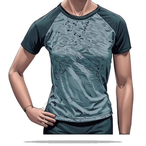 Molde Digital de Baby Look Fem Raglan do Pp ao Gg