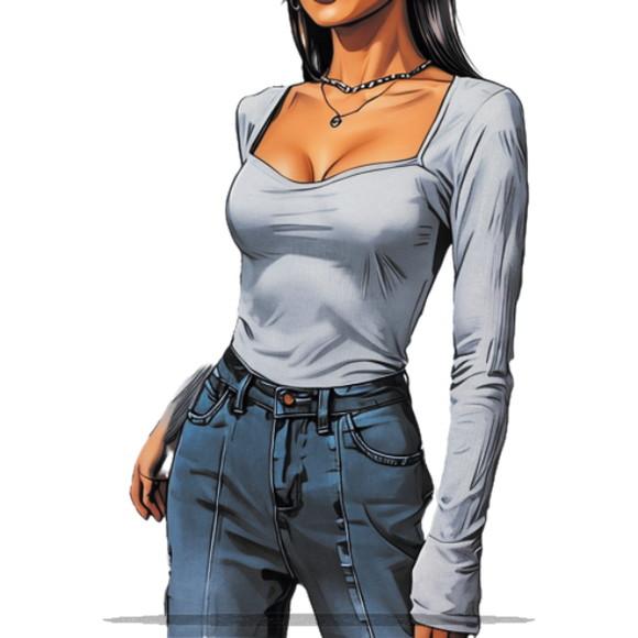 Molde Digital de Blusa Casual Feminina Manga Longa P ao Xxg