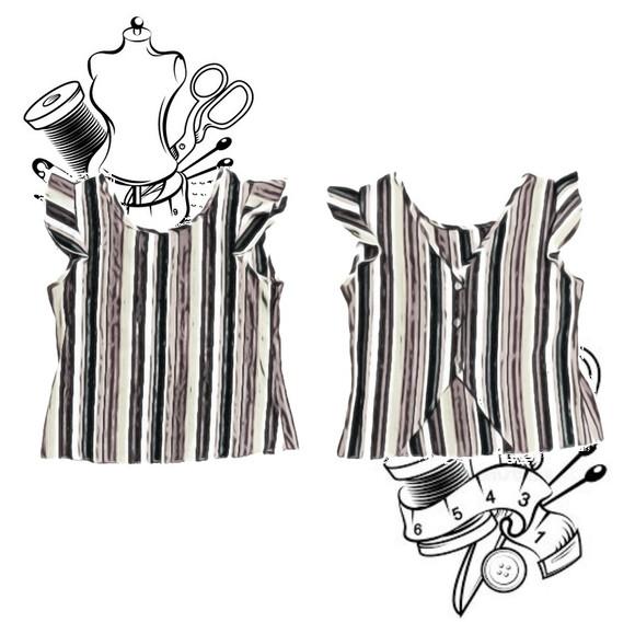 Molde Digital de Blusa com Recorte nas Costas P ao G #305