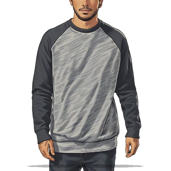 Molde Digital de Blusa Agasalho Moletom Raglan Adulto Pp-gg