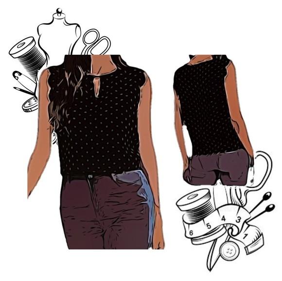 Molde Digital de Blusa Fem Manga Abaulada Pp ao Gg #163