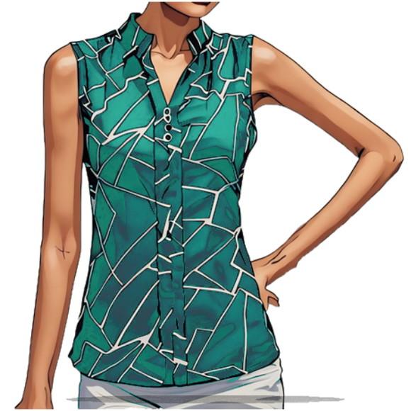Molde Digital de Blusa Regata Fem Gola Padre P ao Xxg