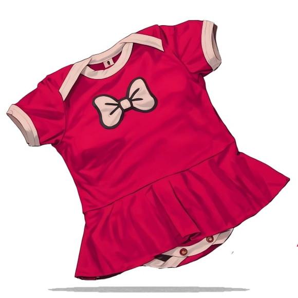 Molde Digital de Body Bebê com Saia Noel do P a 4 Anos
