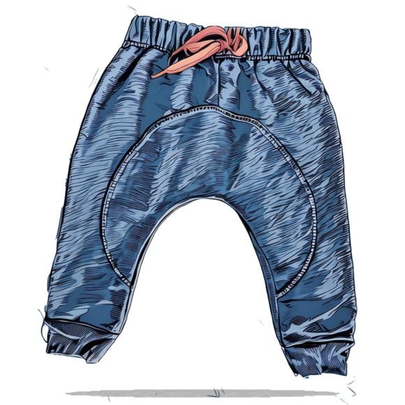 Molde Digital de Calça Bebe Saruel com Recorte Rn a 3 Anos