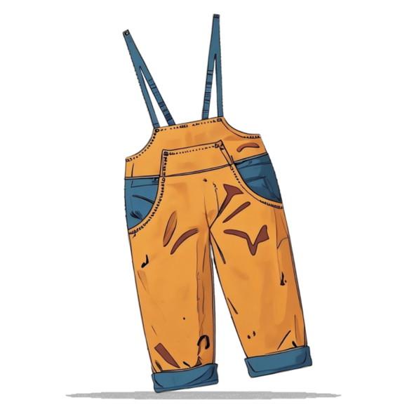 Molde Digital de Calça Jardineira Infantil de 2 a 12 Anos