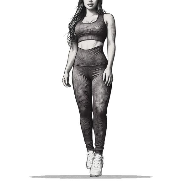 Molde Digital de Calça Legging + Cropped Fitness Pp ao Xg