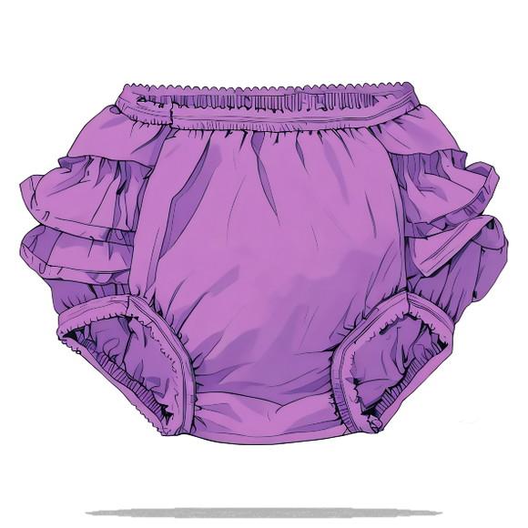 Molde Digital de Calcinha Bebê com Babado do P ao Gg em pdf
