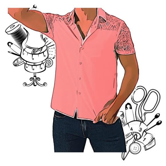 Molde Digital de Camisa Masc Detalhe Renda P ao Xxg #171