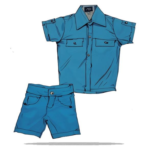 Molde Digital de Camisa Social e Bermuda Inf Masc 1 a 8 Anos