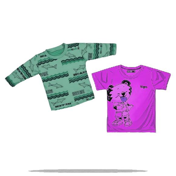 Molde Digital de Camiseta Bebe Opções de Manga Tam Rn ao Gg