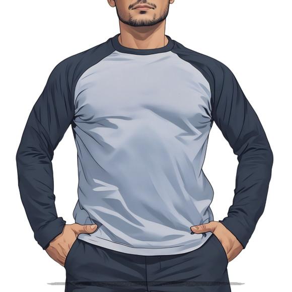 Molde Digital de Camiseta Masc Raglan m Longa P Size Gg - G5