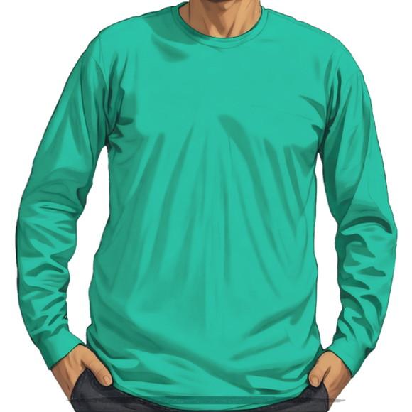 Molde Digital de Camiseta Manga Longa Trad Gola Careca Pp-gg